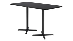 Cafeteria Tables KFI Seating 36in x 72in Rectangle, Bar Height, Pedestal Table