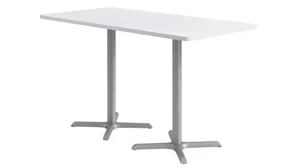 Cafeteria Tables KFI Seating 36in x 72in Rectangle, Bar Height, Pedestal Table