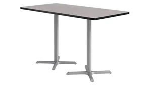 Cafeteria Tables KFI Seating 36in x 72in Rectangle, Bar Height, Pedestal Table