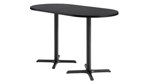 Cafeteria Tables KFI Seating 36in x 72in Racetrack, Bar Height, Pedestal Table