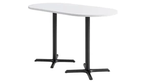 Cafeteria Tables KFI Seating 36in x 72in Racetrack, Bar Height, Pedestal Table