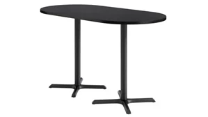 Cafeteria Tables KFI Seating 36in x 72in Racetrack, Bar Height, Pedestal Table