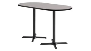 Cafeteria Tables KFI Seating 36in x 72in Racetrack, Bar Height, Pedestal Table