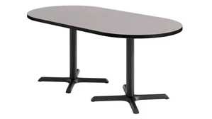 Cafeteria Tables KFI Seating 36in x 72in Racetrack Pedestal Table
