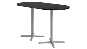 Cafeteria Tables KFI Seating 36in x 72in Racetrack, Bar Height, Pedestal Table