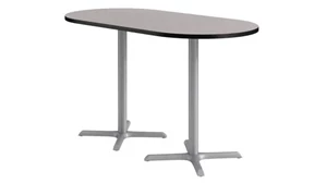 Cafeteria Tables KFI Seating 36in x 72in Racetrack, Bar Height, Pedestal Table