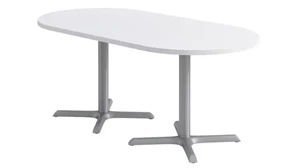 Cafeteria Tables KFI Seating 36in x 72in Racetrack Pedestal Table