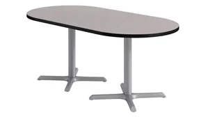 Cafeteria Tables KFI Seating 36in x 72in Racetrack Pedestal Table