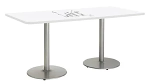 Whiteboard Tables KFI Seating 7ft W x 36in D Rectangle Pedestal Table with Whiteboard Top & 29in H Round Base