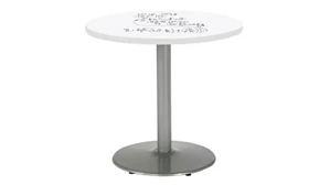 Whiteboard Tables KFI Seating 36in Round Pedestal Table with Whiteboard Top & 29in H Round Base