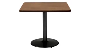 Cafeteria Tables KFI Seating 36in H x 36in W x 36in D Square Breakroom Table, Round Base