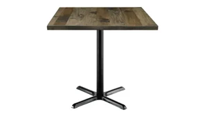 Cafeteria Tables KFI Seating 36in Square Vintage Wood Counter Table