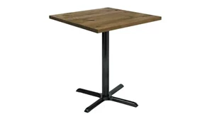 Cafeteria Tables KFI Seating 36in Square Vintage Wood Bistro Table