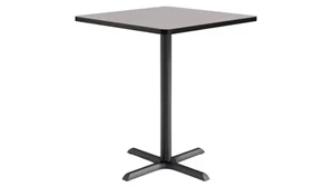 Cafeteria Tables KFI Seating 36in Square, Bar Height, Pedestal Table