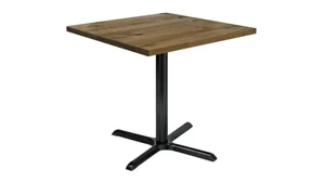 Cafeteria Tables KFI Seating 36in Square Vintage Wood Top Table