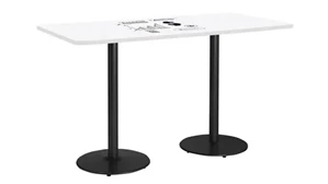 Whiteboard Tables KFI Studios 6ft W x 42in D Rectangle Pedestal Table with Whiteboard Top & 41in H Round Base