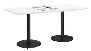 Whiteboard Tables KFI Seating 42in W x 6ft D Rectangle Pedestal Table with Whiteboard Top & 29in H Round Base