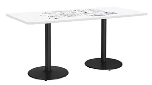 Whiteboard Tables KFI Studios 7ft W x 42in D Rectangle Pedestal Table with Whiteboard Top & 29in H Round Base