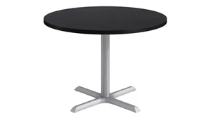 Cafeteria Tables KFI Studios Round Pedestal Table 42in Laminate Top Cast Iron Base