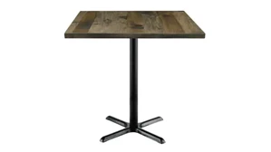 Cafeteria Tables KFI Seating 42in Square Vintage Wood Bistro Table