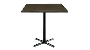 Cafeteria Tables KFI Seating 42in Square Vintage Wood Bistro Table