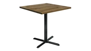 Cafeteria Tables KFI Studios 42in Square Vintage Wood Bistro Table