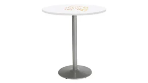 Whiteboard Tables KFI Seating 42in Round Pedestal Table with Whiteboard Top & 41in H Round Base