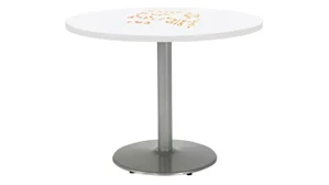 Whiteboard Tables KFI Seating 42in Round Pedestal Table with Whiteboard Top & 29in H Round Base