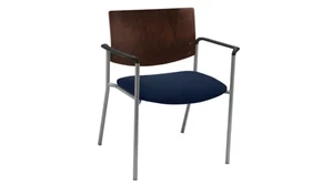 Lobby & Guest Chairs - Metal KFI Seating Side / Guest Chair, Arms with Wood Back, Big / Tall