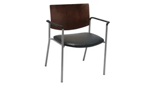 Lobby & Guest Chairs - Metal KFI Seating Side / Guest Chair, Arms with Wood Back, Big / Tall