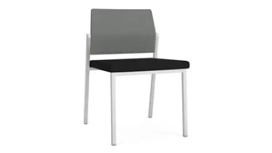 Lobby & Guest Chairs - Metal Lesro Armless Guest Chair Upholstered Seat, Upholstered Back