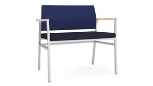Lobby & Guest Chairs - Metal Lesro Bariatric Chair Upholstered Seat, Upholstered Back