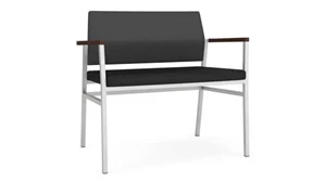Lobby & Guest Chairs - Metal Lesro Bariatric Chair Upholstered Seat, Upholstered Back