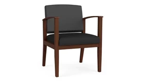 Lobby & Guest Chairs - Wood Lesro Guest Chair, Upholstered Seat, Upholstered Back