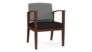 Lobby & Guest Chairs - Wood Lesro Guest Chair, Upholstered Seat, Upholstered Back