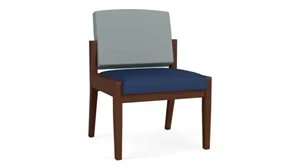 Lobby & Guest Chairs - Wood Lesro Guest Chair Armless, Upholstered Seat, Upholstered Back