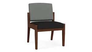 Lobby & Guest Chairs - Wood Lesro Guest Chair Armless, Upholstered Seat, Upholstered Back
