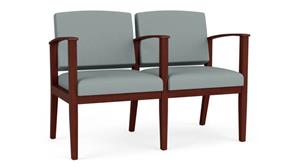 Lobby & Guest Chairs - Wood Lesro Polyurethane 2 Seats with Center Arm