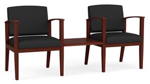 Lobby & Guest Chairs - Wood Lesro Polyurethane 2 Chairs with Connecting Center Table