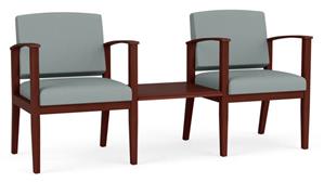 Lobby & Guest Chairs - Wood Lesro Polyurethane 2 Chairs with Connecting Center Table