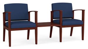 Lobby & Guest Chairs - Wood Lesro Polyurethane 2 Chairs with Connecting Center Table
