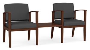 Lobby & Guest Chairs - Wood Lesro Polyurethane 2 Chairs with Connecting Center Table