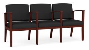 Lobby & Guest Chairs - Wood Lesro Polyurethane 3 Seats with Center Arms