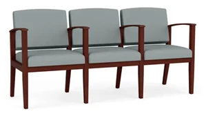 Lobby & Guest Chairs - Wood Lesro Polyurethane 3 Seats with Center Arms