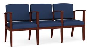 Lobby & Guest Chairs - Wood Lesro Polyurethane 3 Seats with Center Arms