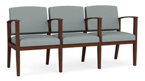 Lobby & Guest Chairs - Wood Lesro Polyurethane 3 Seats with Center Arms
