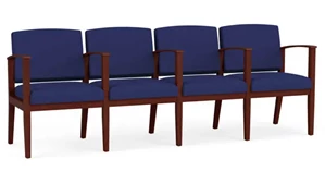 Lobby & Guest Chairs - Wood Lesro 4 Seats with Center Arms