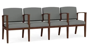 Lobby & Guest Chairs - Wood Lesro 4 Seats with Center Arms