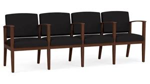 Lobby & Guest Chairs - Wood Lesro 4 Seats with Center Arms