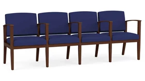 Lobby & Guest Chairs - Wood Lesro 4 Seats with Center Arms